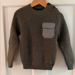 Finger In The Nose Olive Green Sweater with Pocket Detail